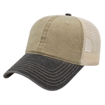 Cap America Custom Embroidered Hat with Logo - Washed Pigment Dyed Trucker Mesh Cap i3027