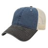 Cap America Custom Embroidered Hat with Logo - Washed Pigment Dyed Trucker Mesh Cap i3027