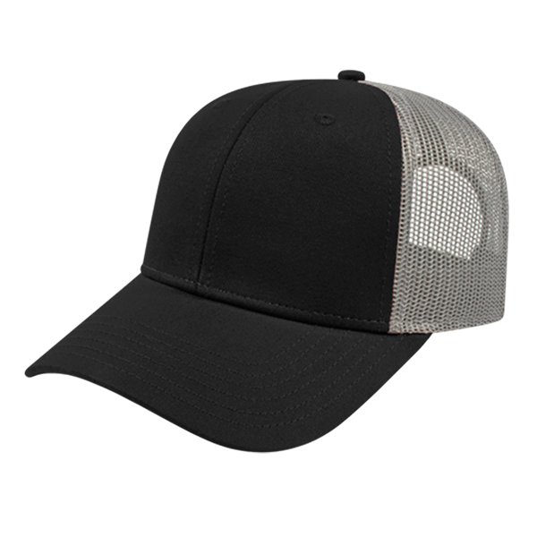 Cap America i3115 Low Profile Trucker Mesh Back Cap Blank Black/Gray OSFM