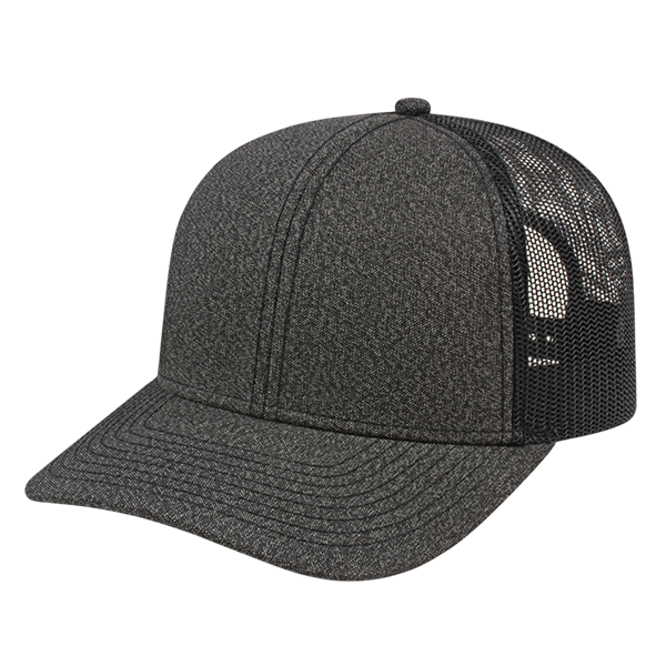 Cap America Custom Embroidered Hat with Logo - Premium Melange Trucker Mesh Back Cap i8518