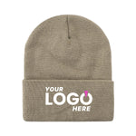 Custom Embroidered Unbranded Long Knit Beanie with Logo
