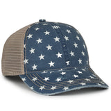Outdoor Cap OC801P Printed Distressed Tea-Stained Cap - Stars, Cheetah, or Polka Dot Designs