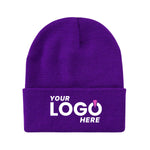 Custom Embroidered Unbranded Long Knit Beanie with Logo