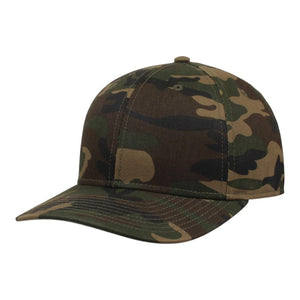 The Game GB515C Camo Twill Snapback Cap with Mid-Pro Shape and Slightly Curved Bill - 