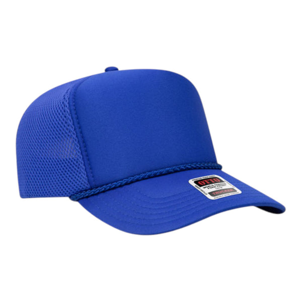OTTO 39-166 5 Panel High Crown Circle Mesh Back Trucker Hat