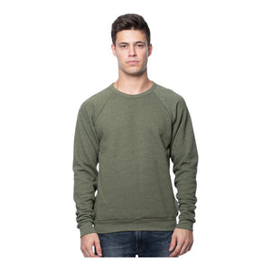 Royal Apparel Unisex Triblend Fleece Raglan Crewneck Sweatshirt – Style 25059 Made in USA - 