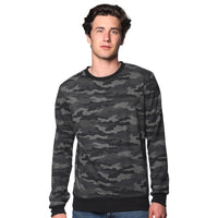 Royal Apparel 25159VCM Unisex Triblend Camo Crewneck Sweatshirt Made in USA