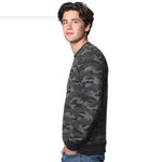 Royal Apparel 25159VCM Unisex Triblend Camo Crewneck Sweatshirt Made in USA