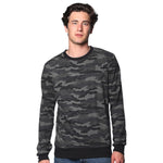 Royal Apparel 25159VCM Unisex Triblend Camo Crewneck Sweatshirt Made in USA