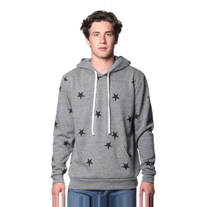 Royal Apparel Unisex Triblend Pullover Hoodie with Star Print – Style 25555VST Made in USA - 