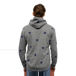Royal Apparel Unisex Triblend Pullover Hoodie with Star Print – Style 25555VST Made in USA