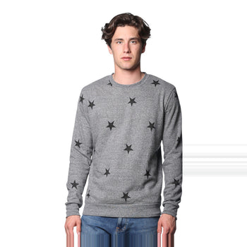 Royal Apparel 25559VST Unisex Triblend Star Print Crewneck Sweatshirt Made in USA