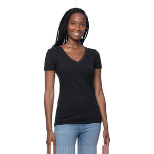 Royal Apparel Women's Viscose Hemp & Organic Cotton V-Neck T-Shirt – Style 64030 Made in USA - 