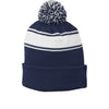 Sport-Tek STC28 Stripe Pom Pom Beanie