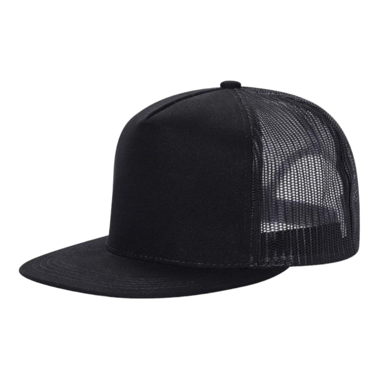 Unbranded 5 Panel Flat Bill Trucker Hat, Blank 5 Panel Mesh Back Cap – The  Park Wholesale