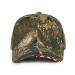 Outdoor Cap USA350 Camo with Flag Sandwich Visor Cap