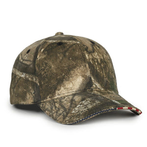 Outdoor Cap USA350 Camo with Flag Sandwich Visor Cap - 