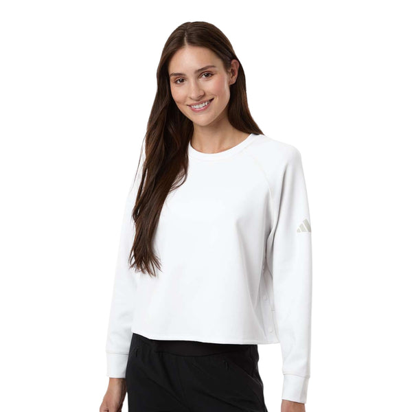 Adidas A1014 Women's Beyond Side-Snap Crewneck Sweatshirt