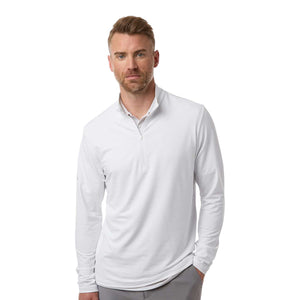 Adidas A708 Men's Textured Stripe Quarter-Zip Pullover - 