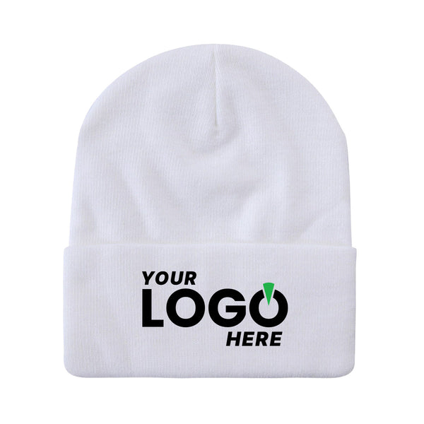 Custom Embroidered Unbranded Long Knit Beanie with Logo