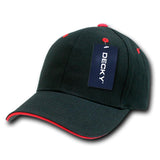 Wholesale Bulk Blank Sandwich Bill Baseball Hats - Decky 2003 - Black/Red