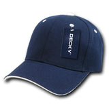 Wholesale Bulk Blank Sandwich Bill Baseball Hats - Decky 2003 - Navy/White