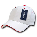 Wholesale Bulk Blank Sandwich Bill Baseball Hats - Decky 2003 - White/Red