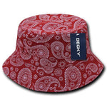 Decky 459 - Relaxed Paisley Bucket Hat, Bandana Pattern Bucket Cap - CASE Pricing