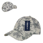 Decky 245 - Tropical Polo Cap, Island Print Relaxed Dad Hat - CASE Pricing