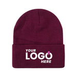 Custom Embroidered Unbranded Long Knit Beanie with Logo