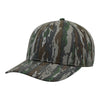 The Game GB515C Camo Twill Snapback Cap with Mid-Pro Shape and Slightly Curved Bill