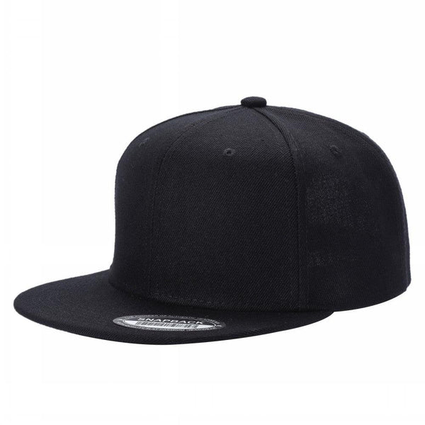 Unbranded Wool Snapback Hat, Blank Flat Bill Cap