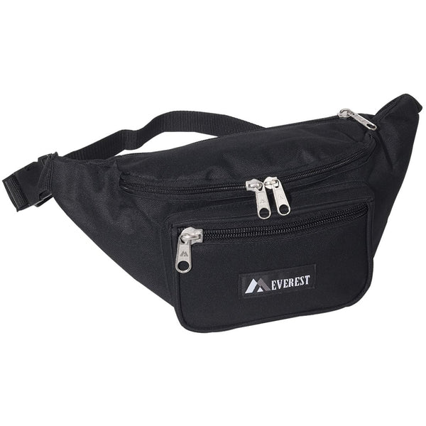 Everest Large Signature Waist Fanny Pack Black
