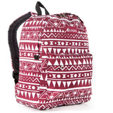 Everest Backpack Book Bag - Back to School Classic in Fun Prints & Patterns Burgundy/White Ethnic