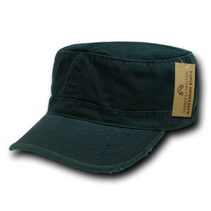 Vintage Torn Flat Top Cap GI BDU Fatigue Hat Military Patrol - Rapid Dominance 101 - 