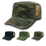 Vintage Torn Flat Top Cap GI BDU Fatigue Hat Military Patrol - Rapid Dominance 101 - Picture 1 of 7