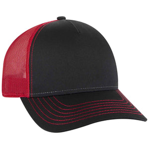 OTTO CAP 102-664 5 Panel Low Profile Mesh Back Trucker Hat, Cotton Twill - 