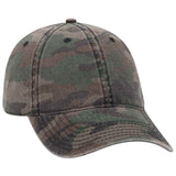 Otto Camouflage 6 Panel Low Profile Baseball Cap, Garment Washed Camo Dad Hat - 103-713