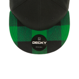 Decky 1045 Plaid Bill Snapback Hat, 6 Panel Flat Bill Cap - CASE Pricing