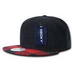 Decky 1045 - Plaid Bill Snapback Hat, 6 Panel Flat Bill Cap - Picture 10 of 39