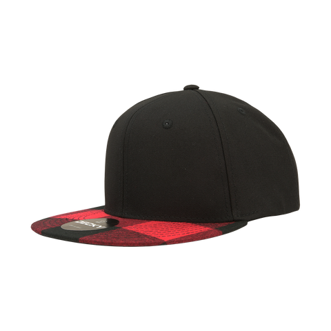 Decky 1045 - Plaid Bill Snapback Hat, 6 Panel Flat Bill Cap