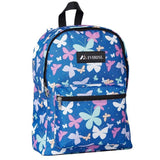 Everest Backpack Book Bag - Back to School Basics - Fun Patterns & Prints Blue Butter Fly