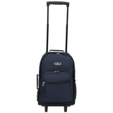 Everest Wheeled Backpack Rolling Carry On Suitcase on Wheels Navy