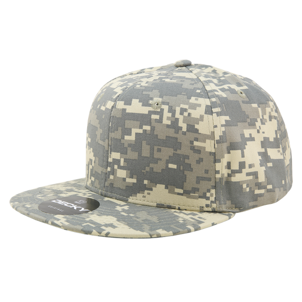 Decky 1047 Digital Camo Snapback Hat, 6 Panel Camouflage Flat Bill Cap - CASE Pricing