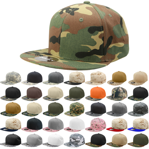 Decky 1047 - Digital Camo Snapback Hat, 6 Panel Camouflage Flat Bill Cap