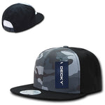 Decky 1049 - Camo Snapback Hat, 6 Panel Camouflage Flat Bill Cap - CASE Pricing - Picture 5 of 15