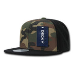 Decky 1049 - Camo Snapback Hat, 6 Panel Camouflage Flat Bill Cap - Picture 2 of 15