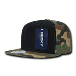 Decky 1049 - Camo Snapback Hat, 6 Panel Camouflage Flat Bill Cap - CASE Pricing - Picture 10 of 15
