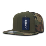 Decky 1049 Camo Snapback Hat, 6 Panel Camouflage Flat Bill Cap