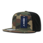 Decky 1049 - Camo Snapback Hat, 6 Panel Camouflage Flat Bill Cap - CASE Pricing - Picture 12 of 15